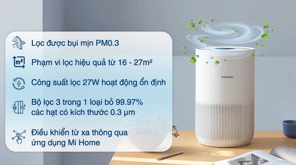 Máy lọc không khí Xiaomi Smart Air Purifier 4 Compact - Bảo hành 12 tháng